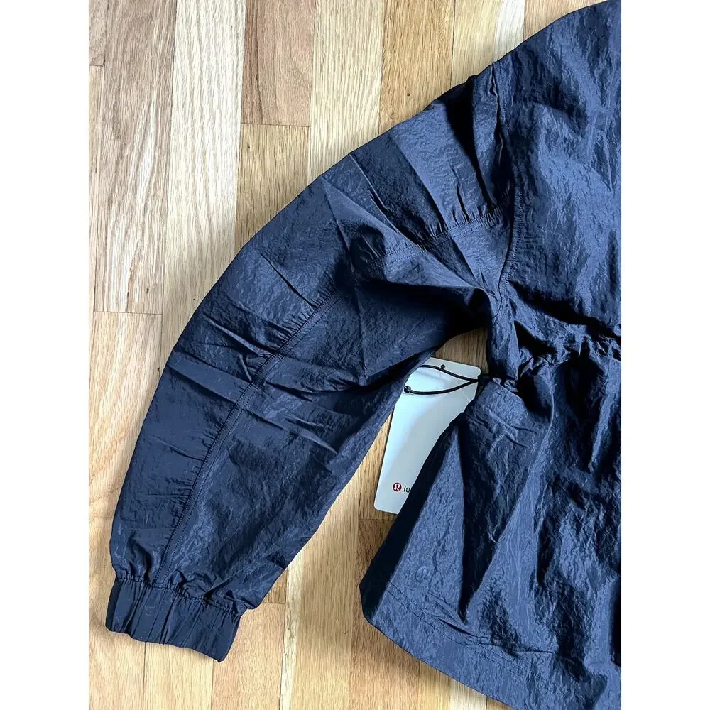 Lululemon Black Crinkle Nylon Cinchable Jacket Ruched Outdoor Drama NEW (size S) - Picture 7 of 14